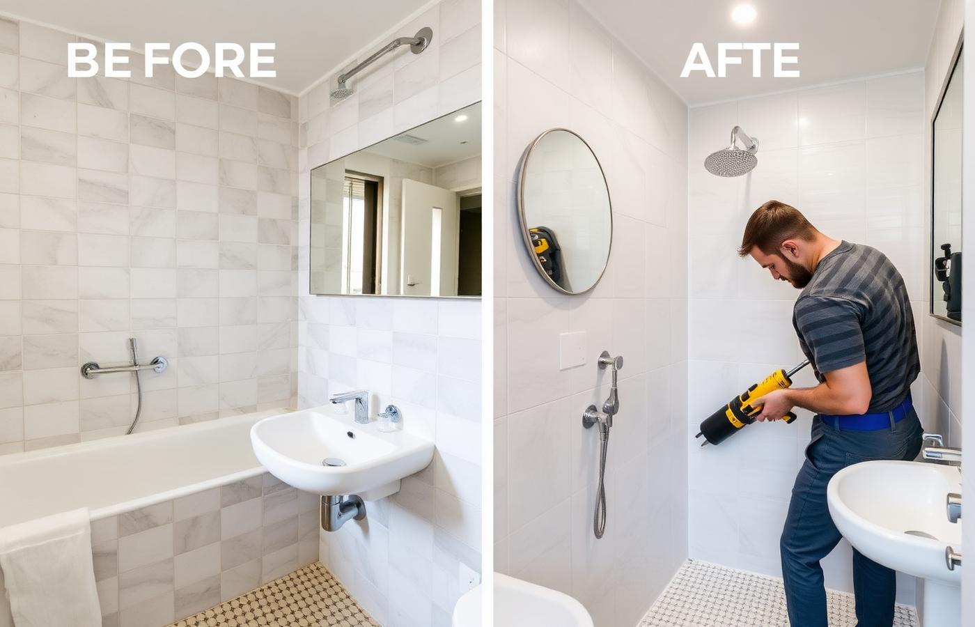 Reforma de baño en proceso en una vivienda de Madrid